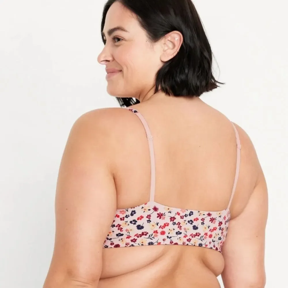 Floral Print Womens Bralette Xl Old Navy Cute Boho Y2k Comfy Bra Sports Gym Tank - Picture 8 of 13